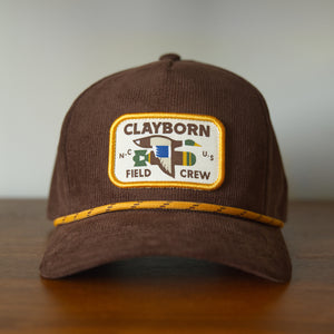 Mallard Duck Bomber Patch on Brown Corduroy Hat